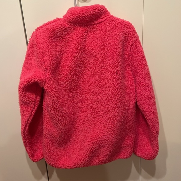 MEMBERS MARK UGC Girls Size 5/6 Pink snap up Soft Sherpa jacket pockets cozy - Picture 12 of 14